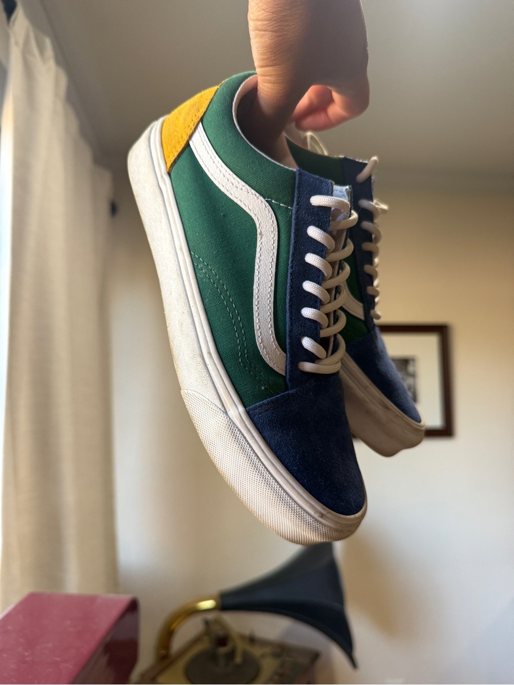 Vans yacht club Sneakers in Green, Navy & Yellow with White Stripe